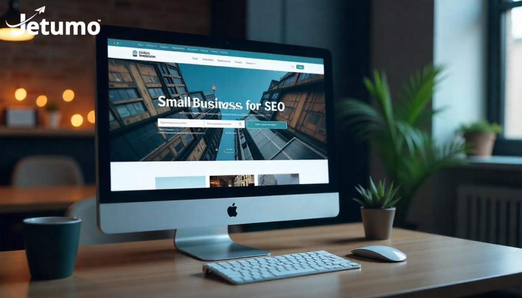 SEO for Small Business Websites: A Beginner-Friendly Guide 3 Led monitor showing SEO for small business websites