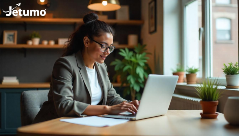 Website Content Creation for Small Business Owners - A Complete Guide 1 Small business owner creating website content using laptop